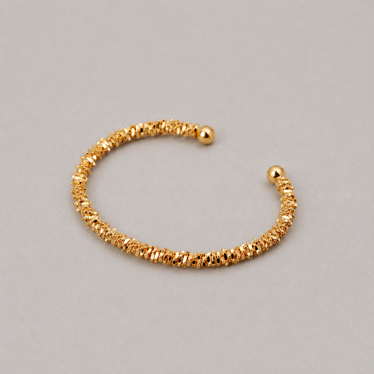 14K Gold Ripple Cuff Bracelet