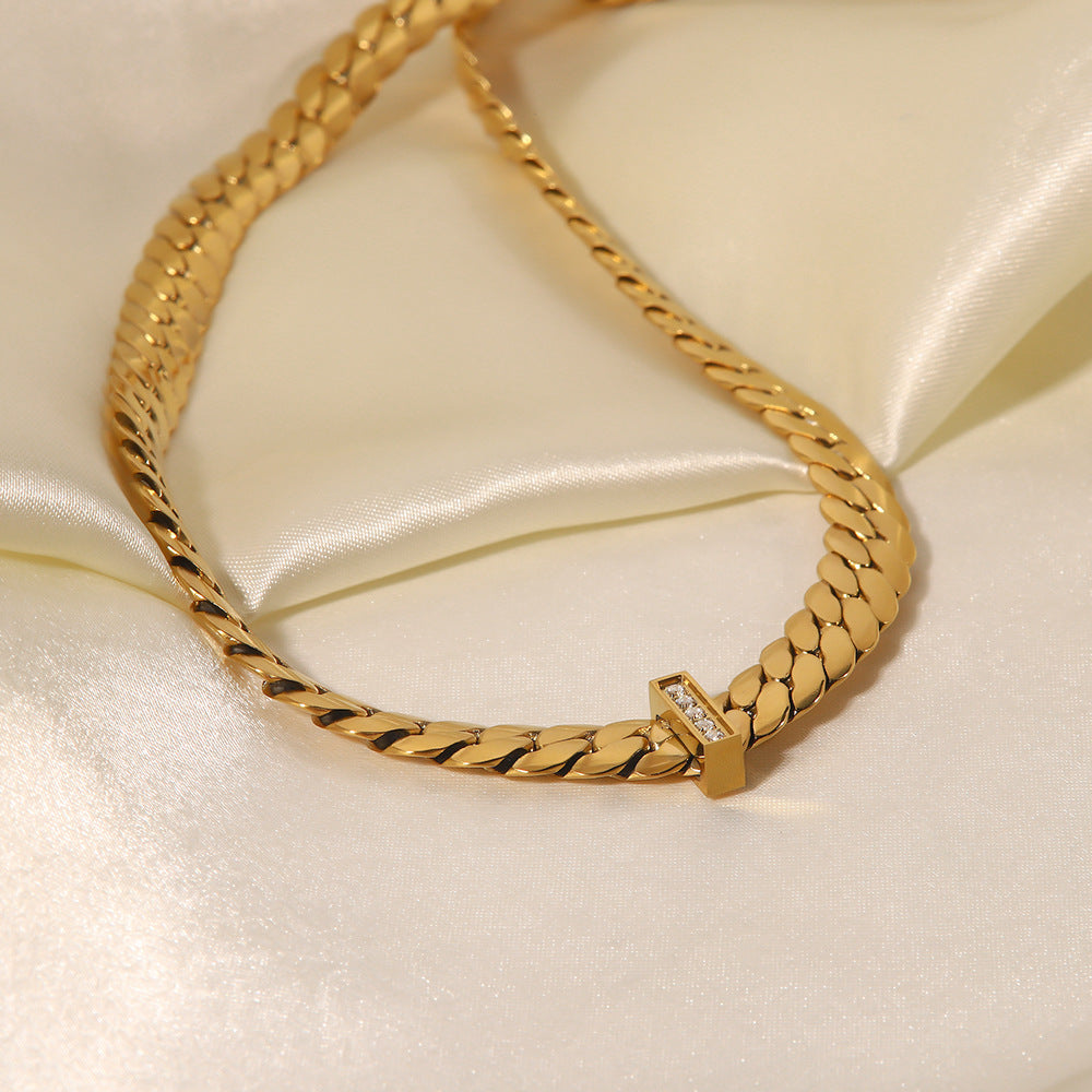 Diamond Braided Chain Necklace