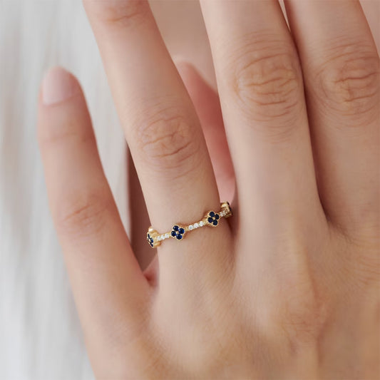 Luna Clover Zircon Ring