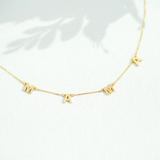 Dainty Mama Cubic Zirconia Necklace