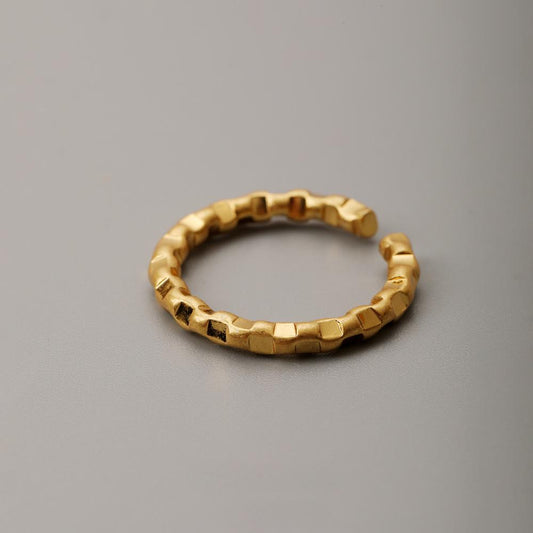 Bamboo & Wheat Ear Adjustable Ring – Niche Light Luxury Original Design