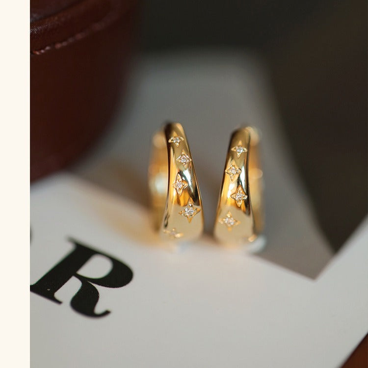 14K Gold Stardust Ear Cuff Earring