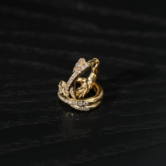 Twisted Double Row Huggie Earrings