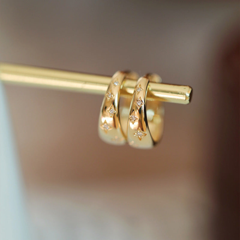 14K Gold Stardust Ear Cuff Earring