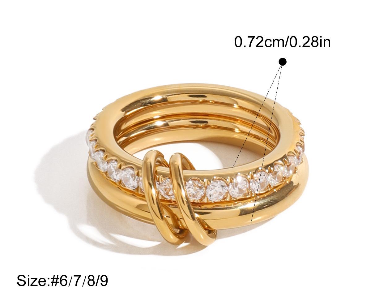 Colorful Diamond Double Band Stacking Ring