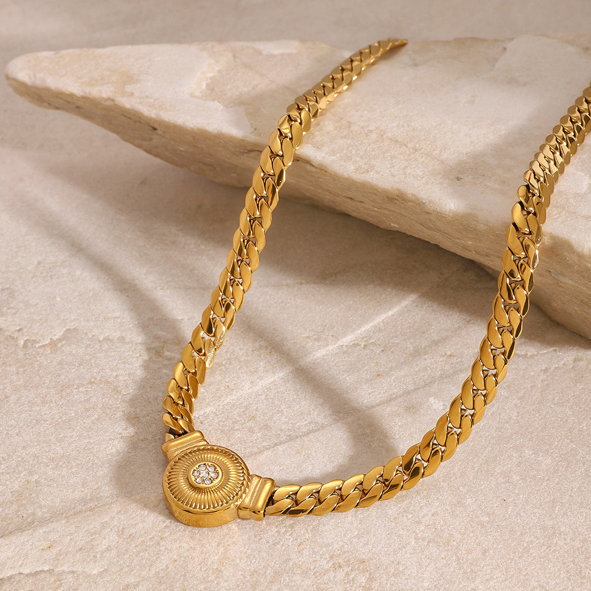 Serpentine 18K Gold Pave Spiral Choker