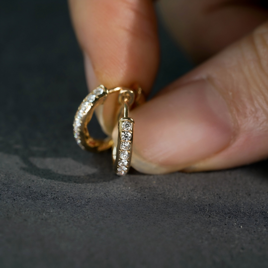 French Twist CZ Huggie Earrings