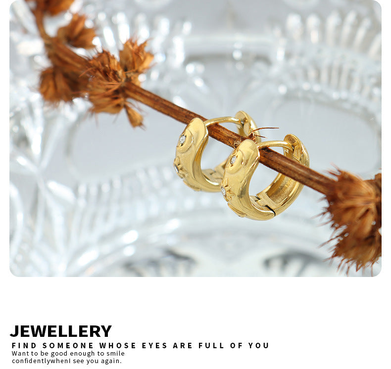 Era 18K Gold Vintage Pave Hoop Earrings