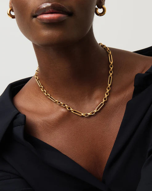 Everyday Chunky Gold Chain Necklace – Seamless Clasp Design