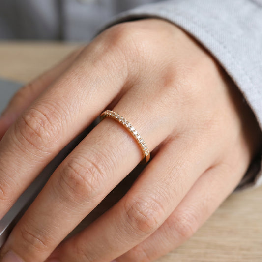 Stellar 18K Gold Vermeil Minimalist Micro-Pave Ring