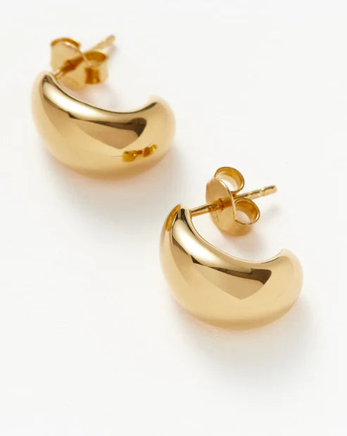 Vintage-Inspired Chunky Gold Hoops – Handcrafted in Recycled Vermeil