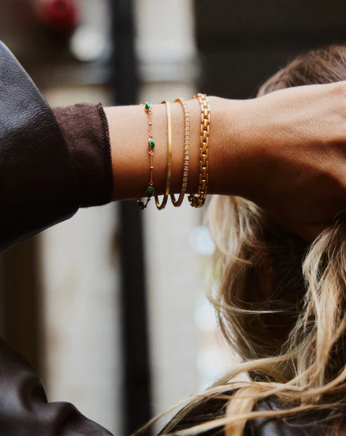 Vintage Watch Strap Chain Bracelet – Gold-Tone Statement Piece