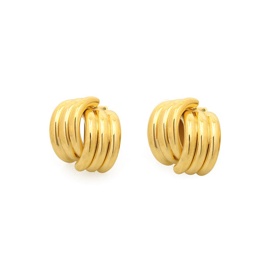 14k Gold Personalized Line Design Earrings