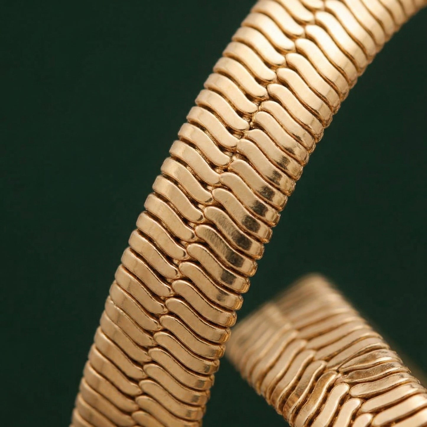 Liquid Gold 18K Vermeil Flat Snake Statement Chain