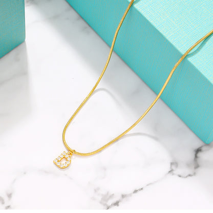 Diamond Letter Pendant Necklace