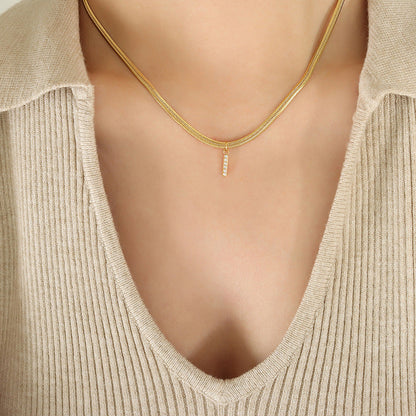14k gold diamond letter pendant necklace