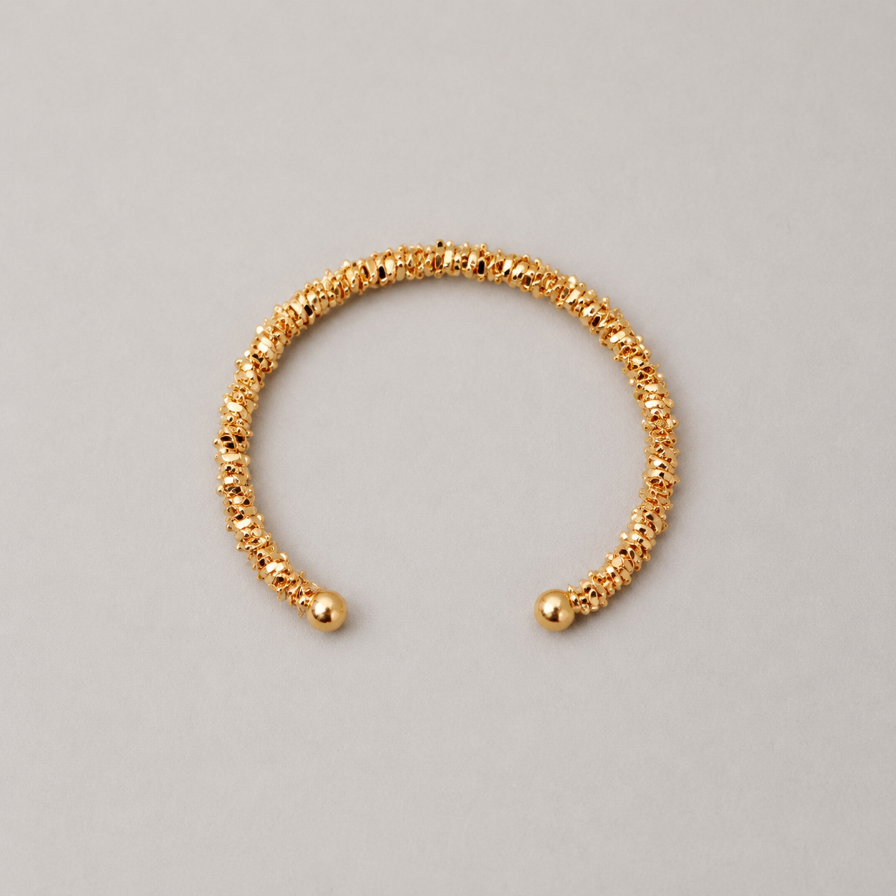 14K Gold Ripple Cuff Bracelet