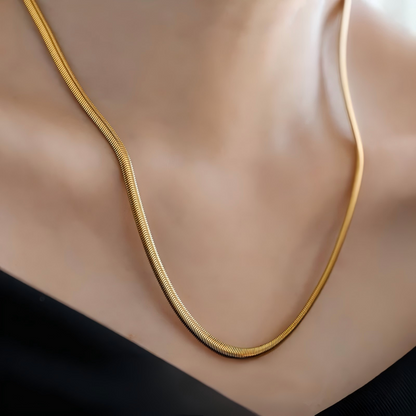 Liquid Gold 18K Vermeil Flat Snake Statement Chain