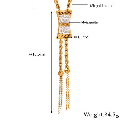 Sparkling Fringe Diamond Pendant Gold Necklace and Bracelet Se