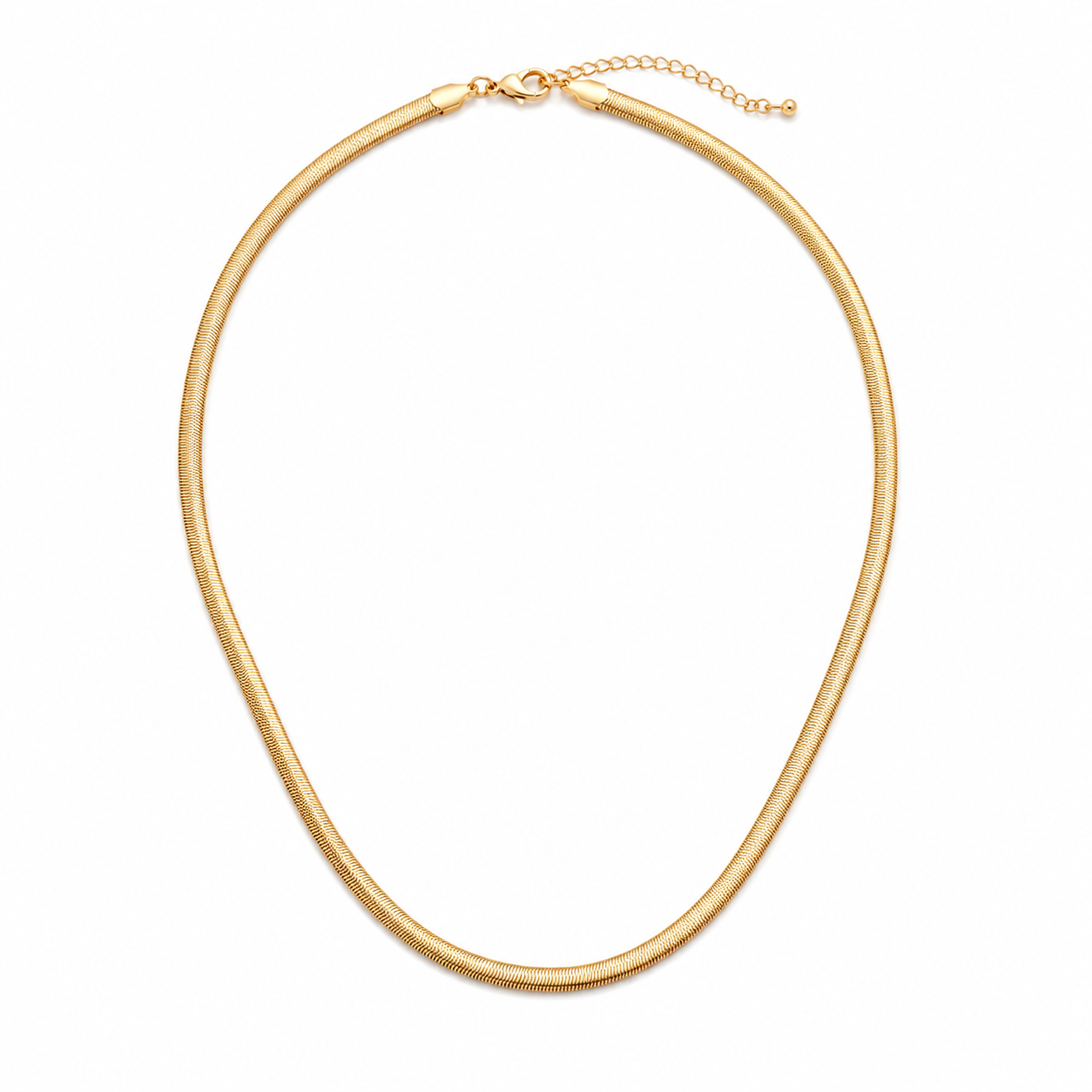 14K Gold Herringbone Snake Chain Necklace