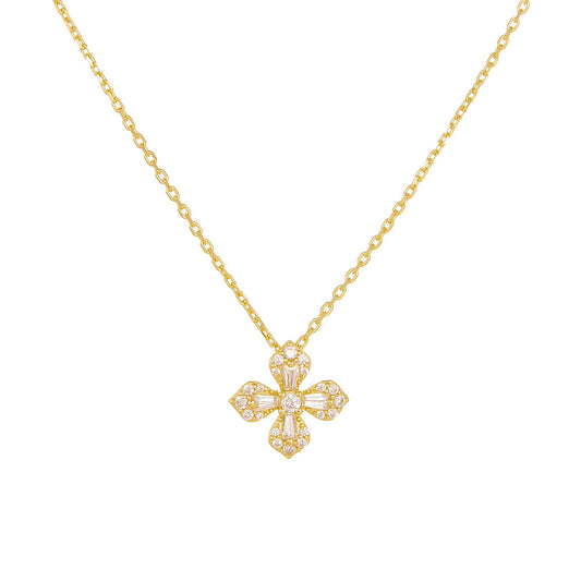 Luna Clover Zircon Necklace