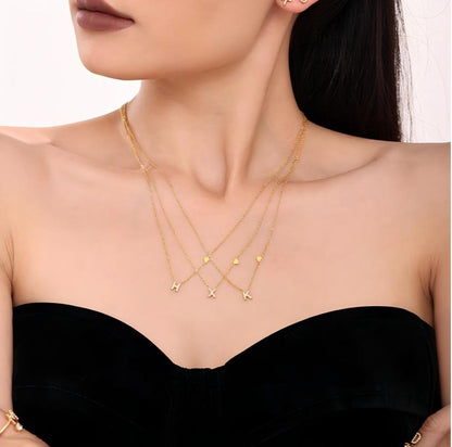 14K Gold Diamond Alphabet Jewelry Set