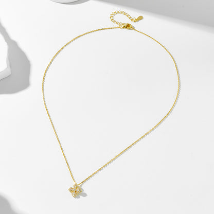 Luna Clover Zircon Necklace