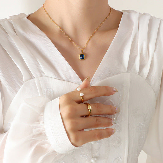 Azure Serenity 18K Gold Crystal Necklace