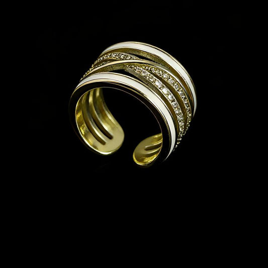 Enamel Vintage Adjustable Ring