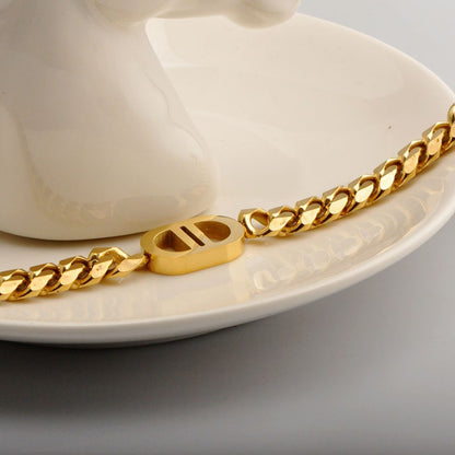 14K Gold Letter Double D Collar Chain