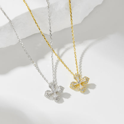 Luna Clover Zircon Necklace