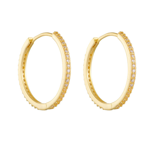Velvet Hoop Zircon Earrings
