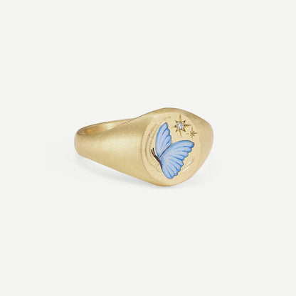 14K gold hand-painted pattern pendant