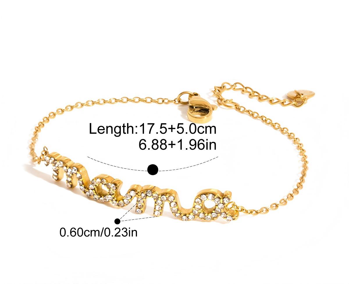 MAMA Diamond Letter Necklace – 18K Gold Plated Moissanite Mother's Day Gift