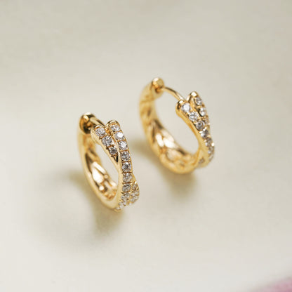 Twisted Double Row Huggie Earrings