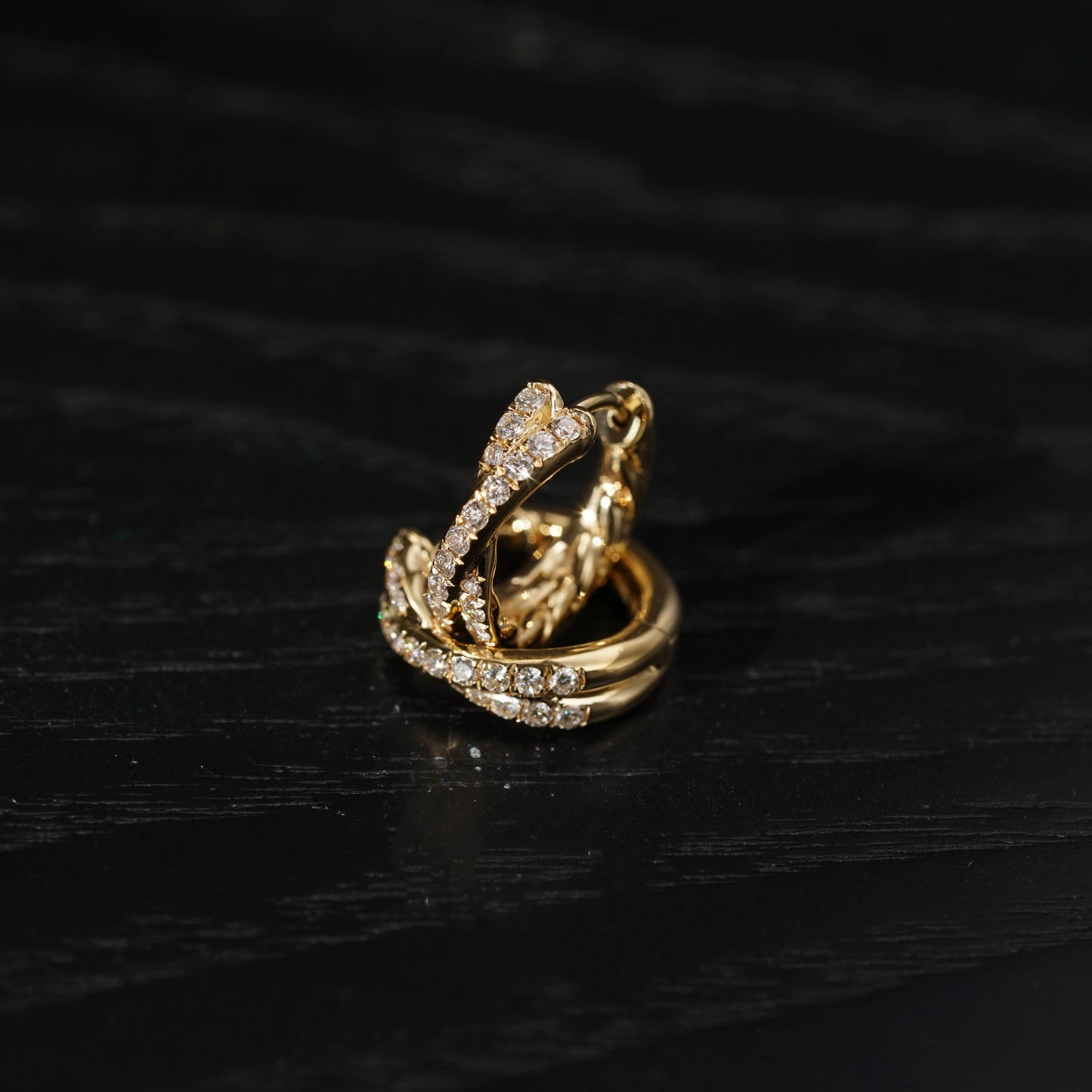 Twisted Double Row Huggie Earrings