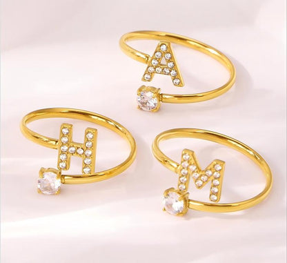 14K Gold Diamond Alphabet Jewelry Set