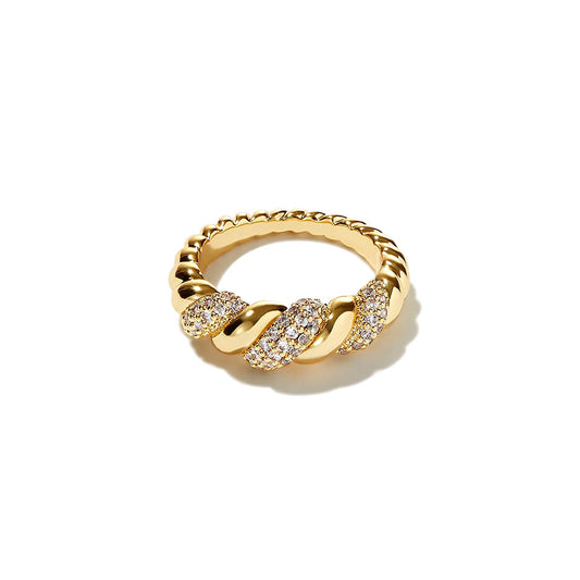 Twisted Rope Full Pavé Moissanite Ring