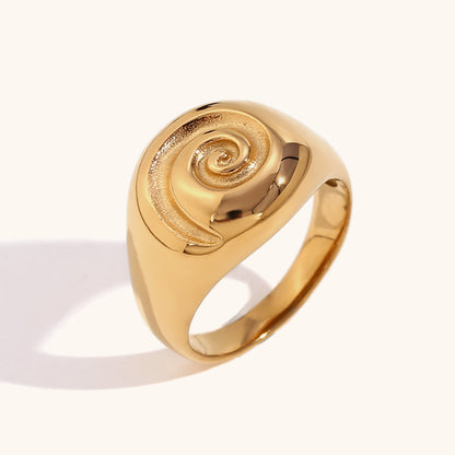 Solaris 18K Gold Sculptural Spiral Dome Ring