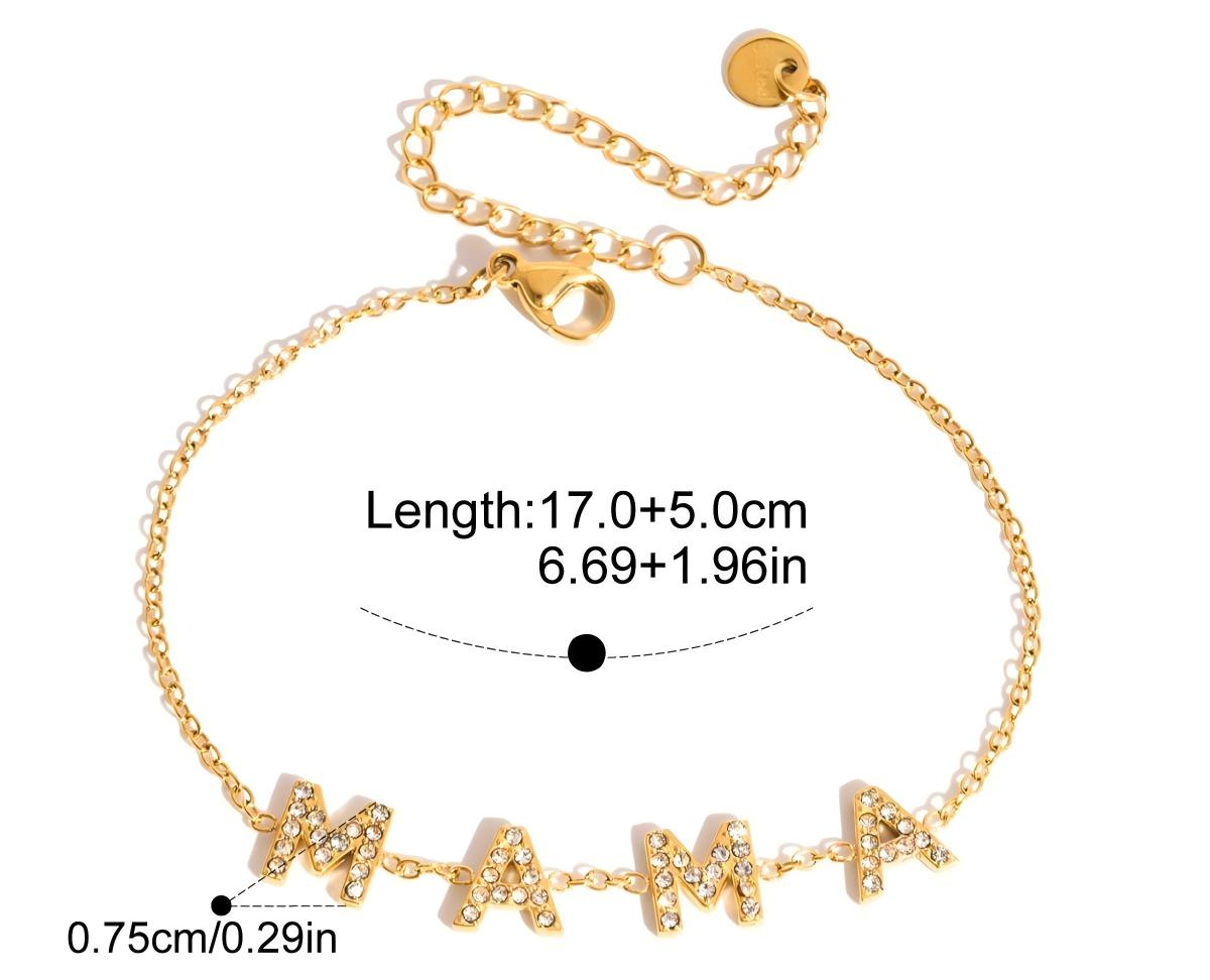 MAMA Diamond Letter Necklace – 18K Gold Plated Moissanite Mother's Day Gift