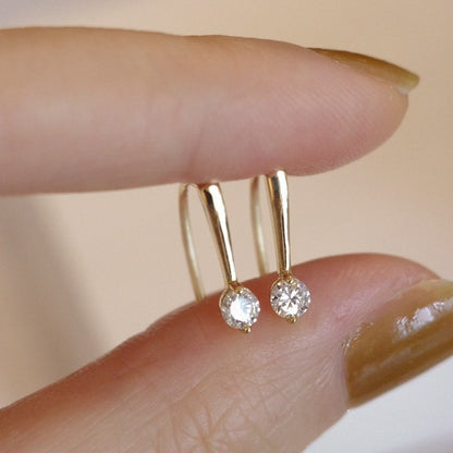 Luminous CZ Hook Earrings