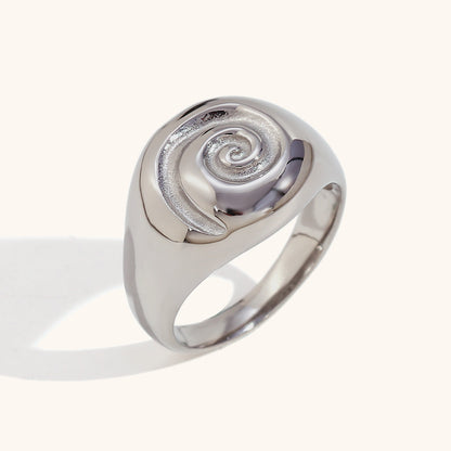 Solaris 18K Gold Sculptural Spiral Dome Ring