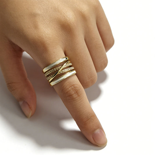 Enamel Vintage Adjustable Ring