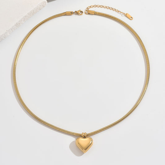 Amour 3D Puffy Heart Necklace