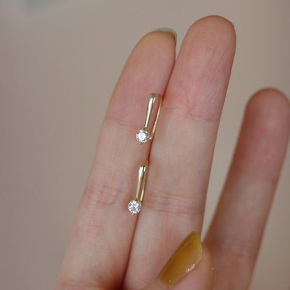 Luminous CZ Hook Earrings