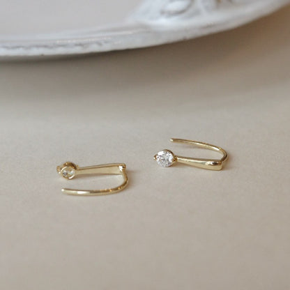 Luminous CZ Hook Earrings