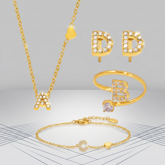 Signature Script 18K Gold Initial 4-Piece Essentials Set