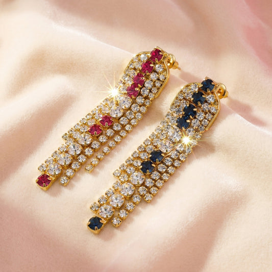 Vintage Crystal Fringe Drop Earrings