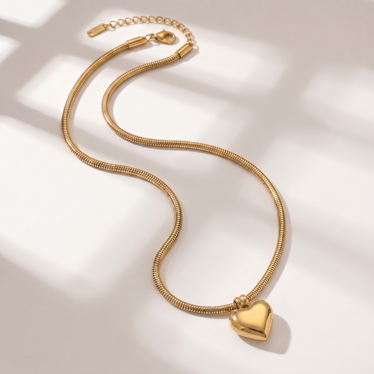 Amour 3D Puffy Heart Necklace