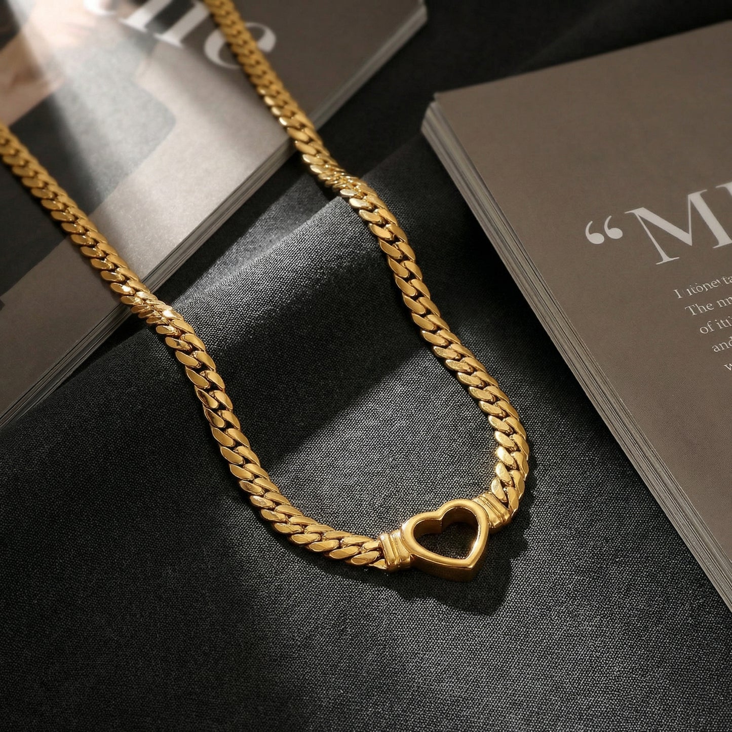 Serene Heart 18K Gold Snake Chain